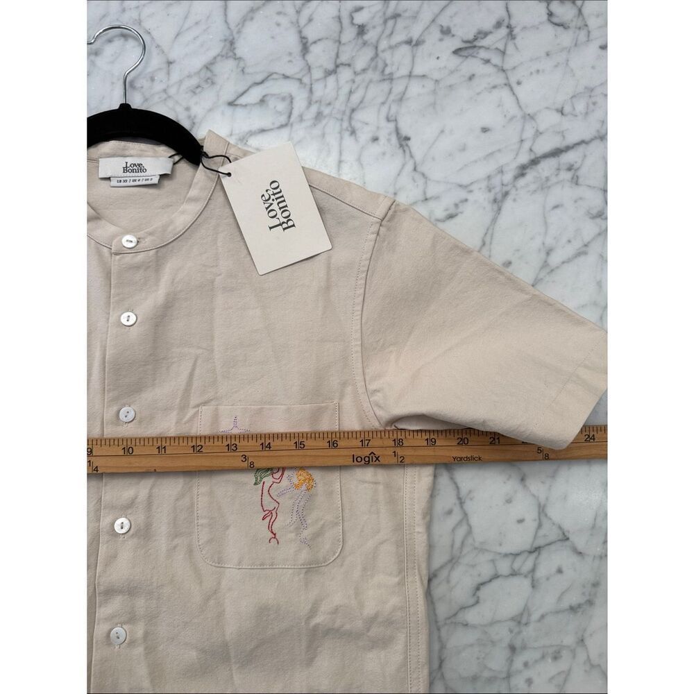 NWT Love Bonito Scout Unisex Embroidered Mandarin Collar Shirt Humble Abode XS - Picture 6 of 11